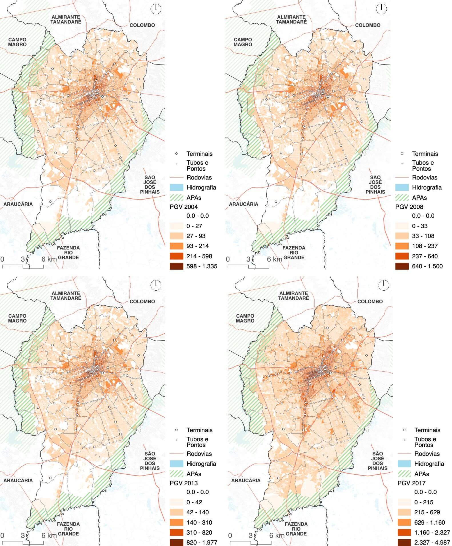 Evolução da Planta Genérica de Valores (PGV) em Curitiba de 2000 a 2021
